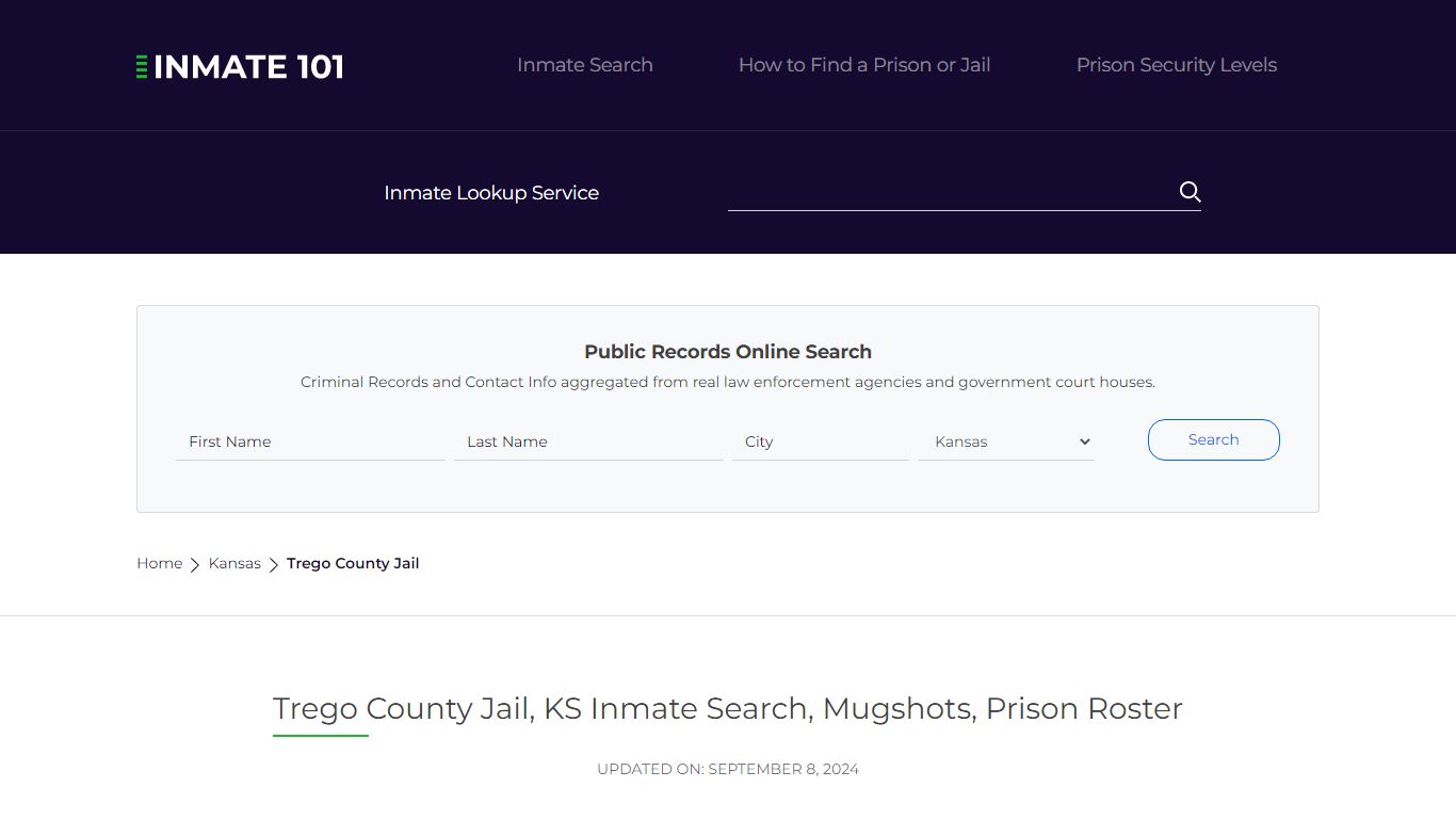 Trego County Jail, KS Inmate Search, Mugshots, Prison Roster