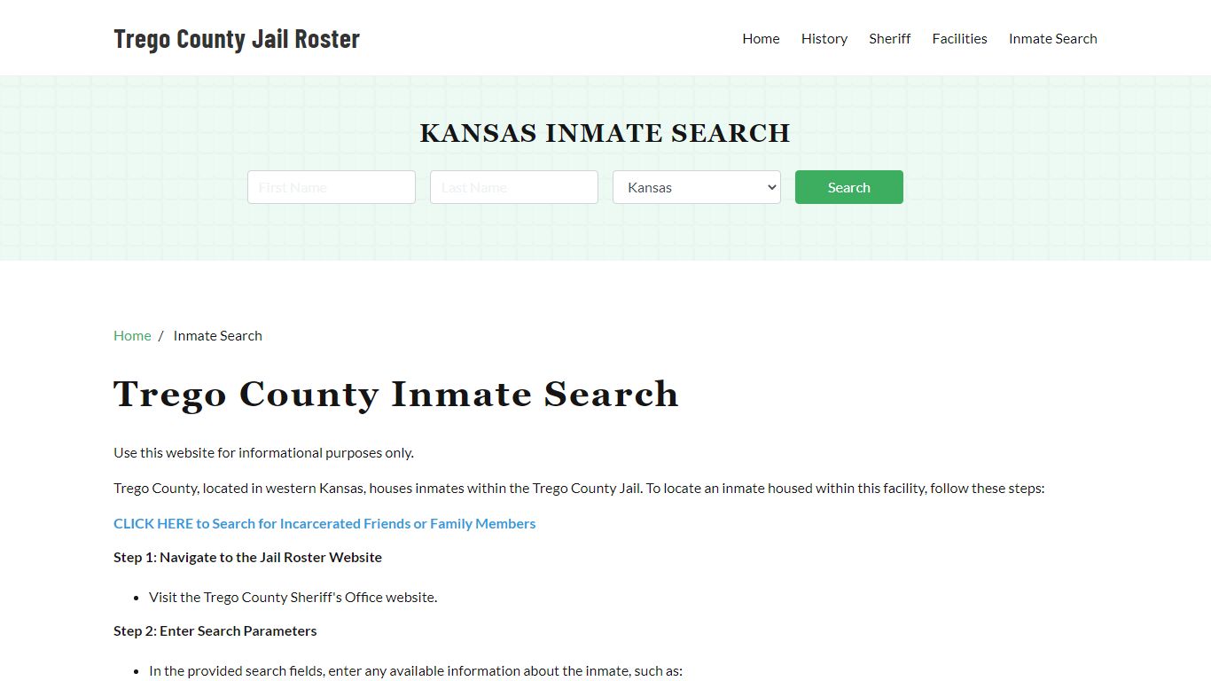 Trego County, KS Detainee Lookup