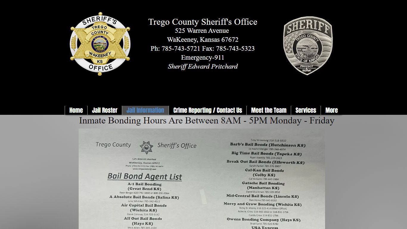 Jail Information | Trego County Sheriff